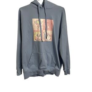 Sailor Moon Graphic Hoodie Blue Pastel Anime Usagi Chibiusa Pullover XXL